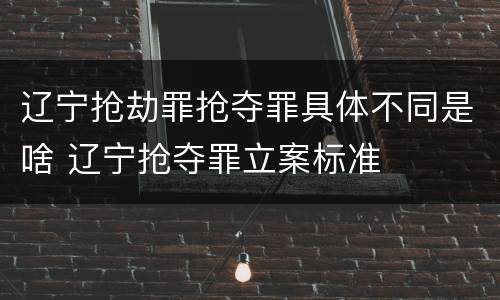 辽宁抢劫罪抢夺罪具体不同是啥 辽宁抢夺罪立案标准