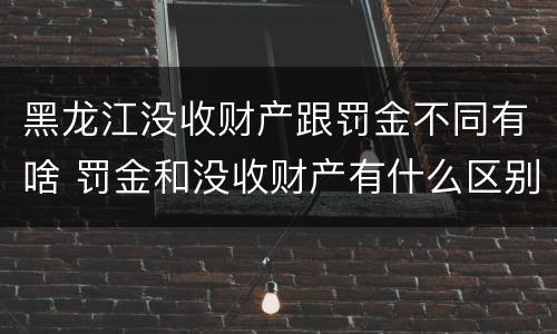 黑龙江没收财产跟罚金不同有啥 罚金和没收财产有什么区别