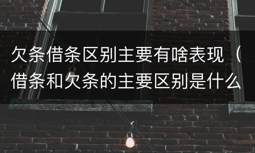 欠条借条区别主要有啥表现（借条和欠条的主要区别是什么?）