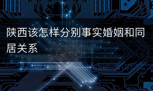 陕西该怎样分别事实婚姻和同居关系