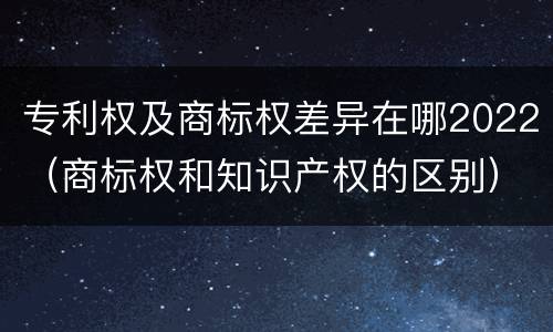专利权及商标权差异在哪2022（商标权和知识产权的区别）