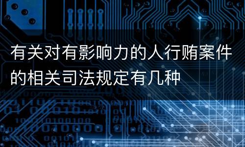 有关对有影响力的人行贿案件的相关司法规定有几种