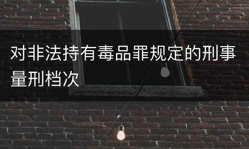 对非法持有毒品罪规定的刑事量刑档次