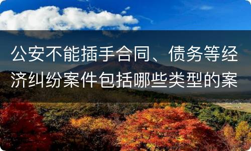 公安不能插手合同、债务等经济纠纷案件包括哪些类型的案件