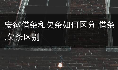 安徽借条和欠条如何区分 借条,欠条区别