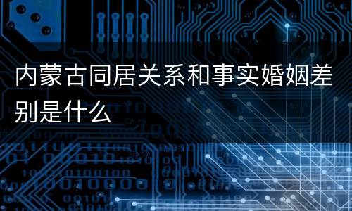 内蒙古同居关系和事实婚姻差别是什么