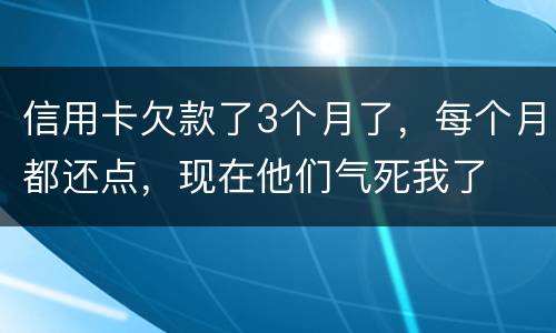 信用卡欠款了3个月了，每个月都还点，现在他们气死我了