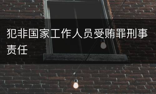 犯非国家工作人员受贿罪刑事责任