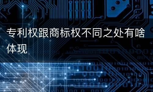 专利权跟商标权不同之处有啥体现