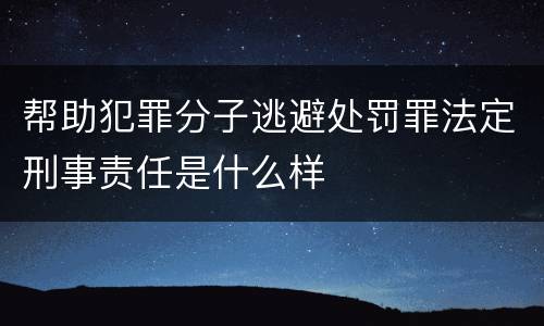 帮助犯罪分子逃避处罚罪法定刑事责任是什么样