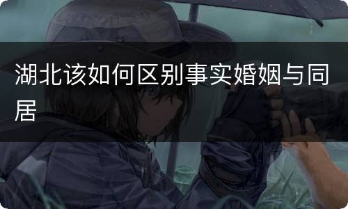 湖北该如何区别事实婚姻与同居