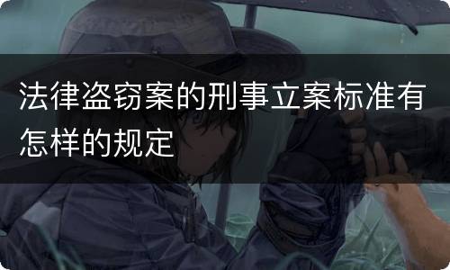 法律盗窃案的刑事立案标准有怎样的规定
