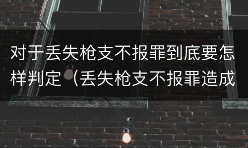对于丢失枪支不报罪到底要怎样判定（丢失枪支不报罪造成后果）