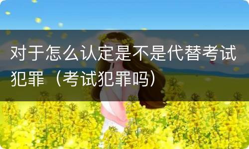 对于怎么认定是不是代替考试犯罪（考试犯罪吗）