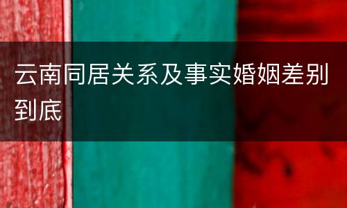 云南同居关系及事实婚姻差别到底