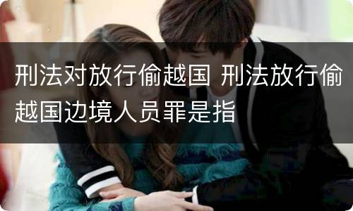 刑法对放行偷越国 刑法放行偷越国边境人员罪是指