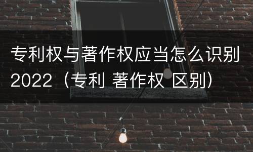 专利权与著作权应当怎么识别2022（专利 著作权 区别）