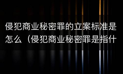 侵犯商业秘密罪的立案标准是怎么（侵犯商业秘密罪是指什么）