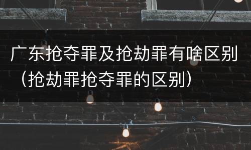 广东抢夺罪及抢劫罪有啥区别（抢劫罪抢夺罪的区别）