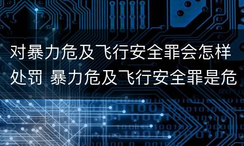 对暴力危及飞行安全罪会怎样处罚 暴力危及飞行安全罪是危险犯吗