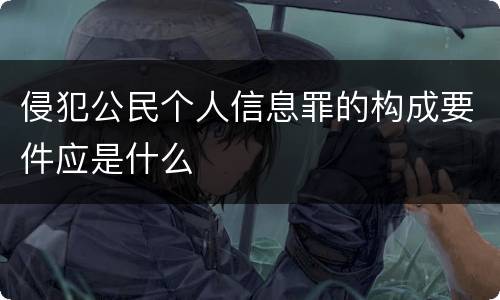 侵犯公民个人信息罪的构成要件应是什么