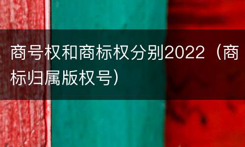 商号权和商标权分别2022（商标归属版权号）