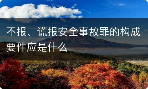 不报、谎报安全事故罪的构成要件应是什么