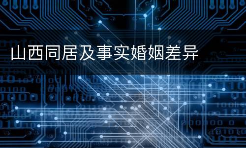 山西同居及事实婚姻差异