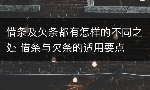 借条及欠条都有怎样的不同之处 借条与欠条的适用要点