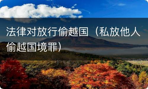 法律对放行偷越国（私放他人偷越国境罪）