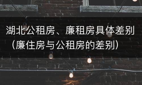 湖北公租房、廉租房具体差别（廉住房与公租房的差别）