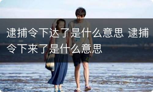 逮捕令下达了是什么意思 逮捕令下来了是什么意思