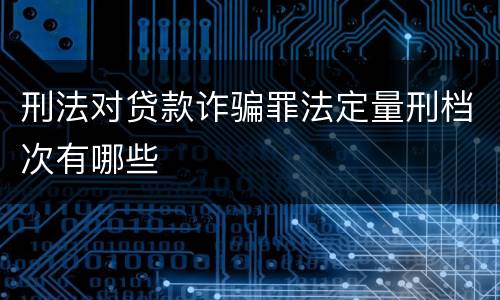 刑法对贷款诈骗罪法定量刑档次有哪些