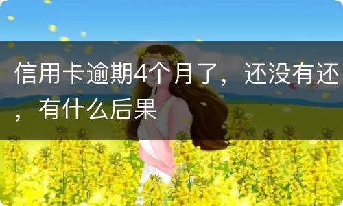 信用卡逾期4个月了，还没有还，有什么后果