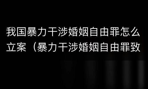 我国暴力干涉婚姻自由罪怎么立案（暴力干涉婚姻自由罪致人死亡定什么罪）
