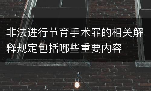 非法进行节育手术罪的相关解释规定包括哪些重要内容