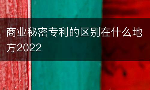 商业秘密专利的区别在什么地方2022