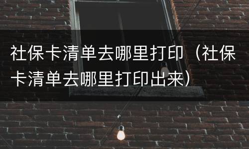 社保卡清单去哪里打印（社保卡清单去哪里打印出来）
