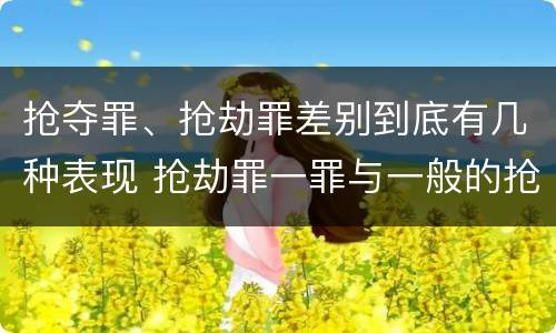 抢夺罪、抢劫罪差别到底有几种表现 抢劫罪一罪与一般的抢劫罪区别