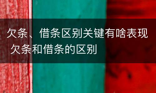 欠条、借条区别关键有啥表现 欠条和借条的区别