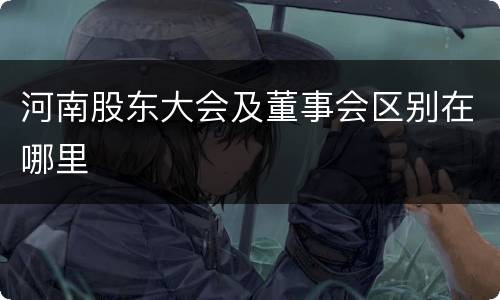 河南股东大会及董事会区别在哪里