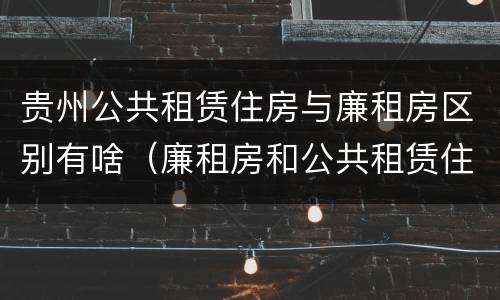 贵州公共租赁住房与廉租房区别有啥（廉租房和公共租赁住房有什么区别）