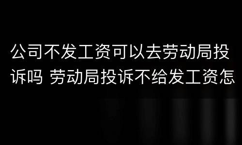 公司不发工资可以去劳动局投诉吗 劳动局投诉不给发工资怎么处理