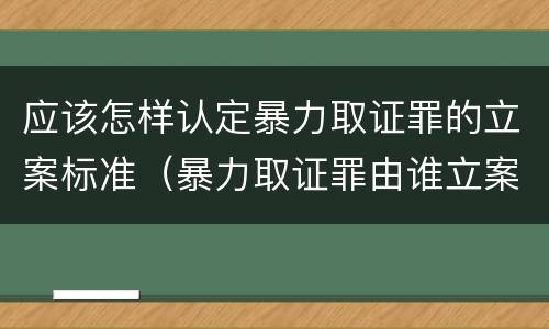 应该怎样认定暴力取证罪的立案标准（暴力取证罪由谁立案）