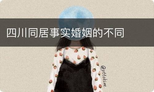 四川同居事实婚姻的不同