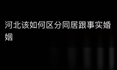 河北该如何区分同居跟事实婚姻