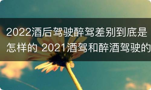 2022酒后驾驶醉驾差别到底是怎样的 2021酒驾和醉酒驾驶的标准