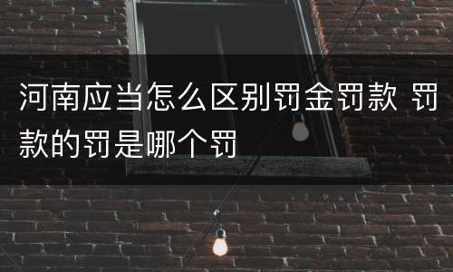 河南应当怎么区别罚金罚款 罚款的罚是哪个罚