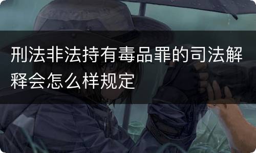 刑法非法持有毒品罪的司法解释会怎么样规定