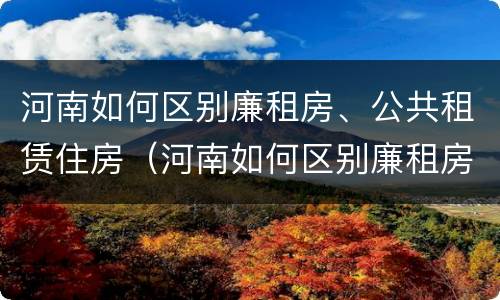 河南如何区别廉租房、公共租赁住房（河南如何区别廉租房,公共租赁住房）